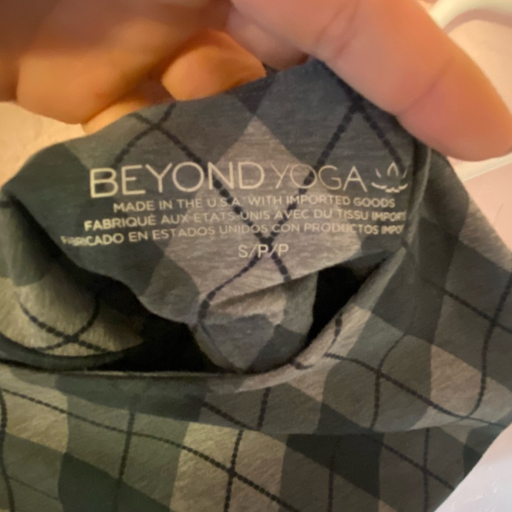 Beyond Yoga Plaid Blue Sports Bra Top - Picture 8 of 8